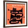 Saxophone Colossus Sonny Rollins (Orange Color Variation)-null-Framed Art Print