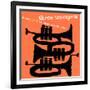 Saxophone Colossus Sonny Rollins (Orange Color Variation)-null-Framed Art Print