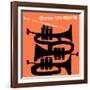 Saxophone Colossus Sonny Rollins (Orange Color Variation)-null-Framed Art Print