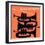 Saxophone Colossus Sonny Rollins (Orange Color Variation)-null-Framed Art Print