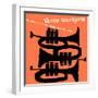 Saxophone Colossus Sonny Rollins (Orange Color Variation)-null-Framed Premium Giclee Print