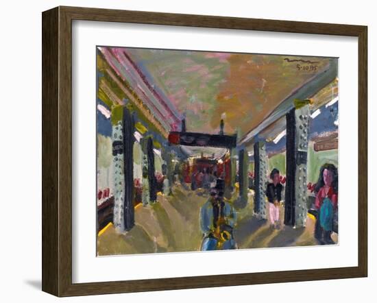 Saxophone in the Subway-Zhang Yong Xu-Framed Giclee Print