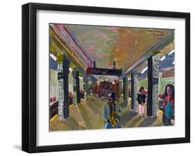 Saxophone in the Subway-Zhang Yong Xu-Framed Giclee Print