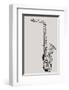 Saxophone of Musical Symbols-null-Framed Art Print