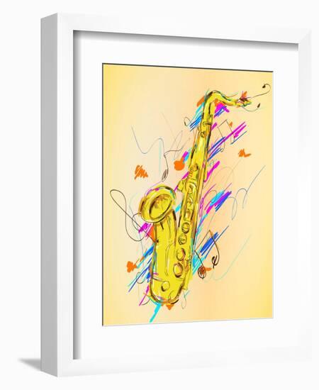 Saxophone Painting Vector Art-NatanaelGinting-Framed Art Print