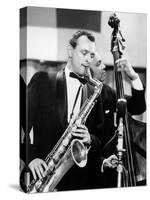 Saxophone Player Jimmy Giuffre at International Jazz Festival February 20, 1960-null-Stretched Canvas