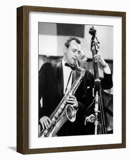 Saxophone Player Jimmy Giuffre at International Jazz Festival February 20, 1960-null-Framed Photo