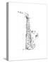 Saxophone Sketch-Ethan Harper-Stretched Canvas