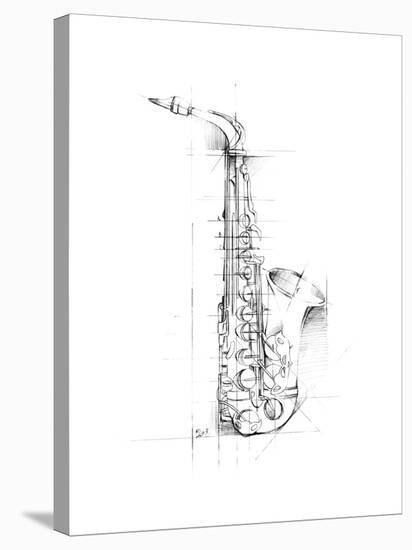 Saxophone Sketch-Ethan Harper-Stretched Canvas