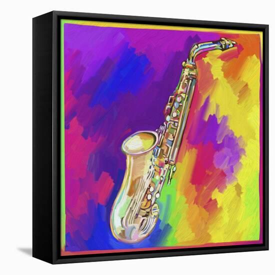 Saxophone-Howie Green-Framed Stretched Canvas