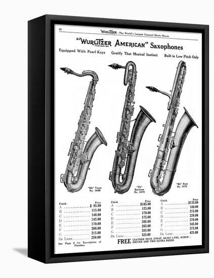 Saxophones, Wurlitzer-null-Framed Stretched Canvas