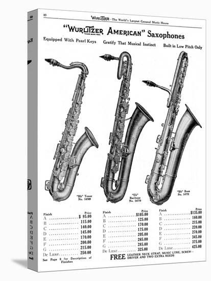 Saxophones, Wurlitzer-null-Stretched Canvas