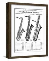 Saxophones, Wurlitzer-null-Framed Art Print