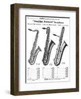 Saxophones, Wurlitzer-null-Framed Art Print