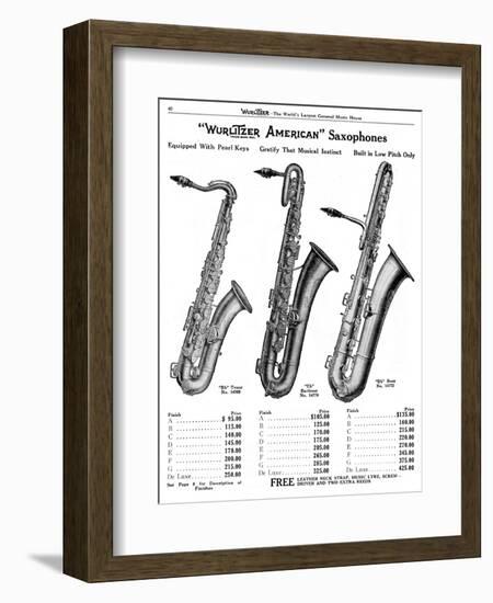 Saxophones, Wurlitzer-null-Framed Art Print