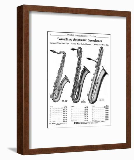 Saxophones, Wurlitzer-null-Framed Art Print