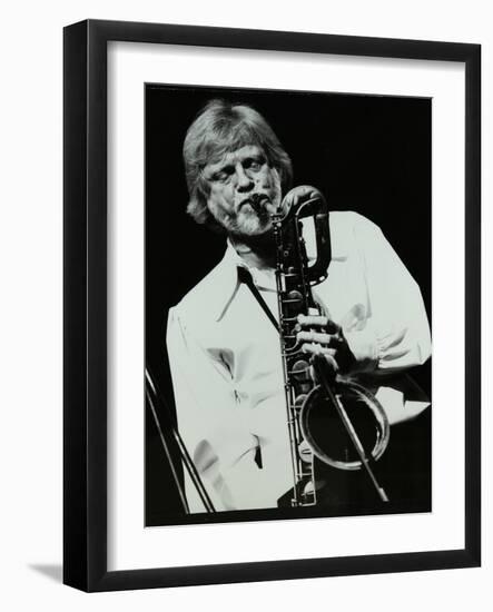 Saxophonist Gerry Mulligan Playing at At the Forum Theatre, Hatfield, Hertfordshire-Denis Williams-Framed Photographic Print