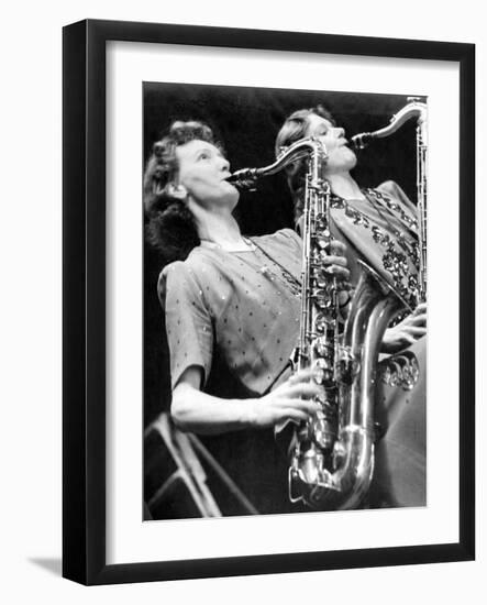 Saxophonists in Miss Gayes Band-Associated Newspapers-Framed Photo