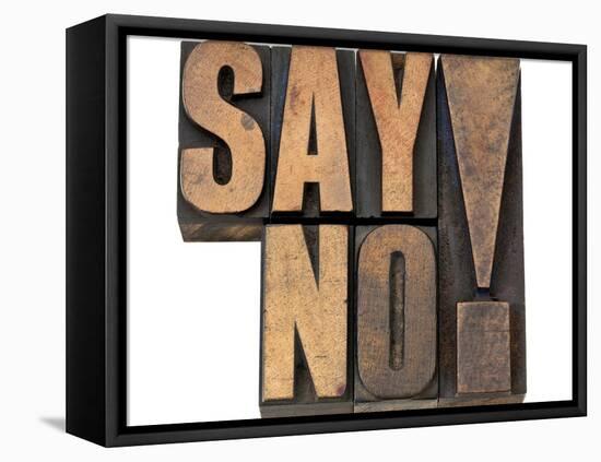 Say No Exclamation-PixelsAway-Framed Stretched Canvas