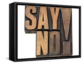 Say No Exclamation-PixelsAway-Framed Stretched Canvas