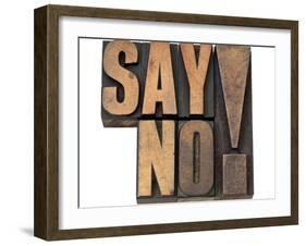 Say No Exclamation-PixelsAway-Framed Art Print