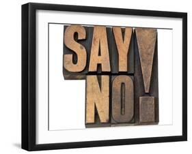 Say No Exclamation-PixelsAway-Framed Art Print