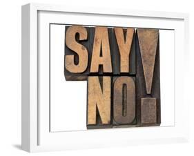 Say No Exclamation-PixelsAway-Framed Art Print