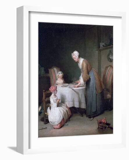 Saying Grace, 1744-Jean-Baptiste Simeon Chardin-Framed Giclee Print