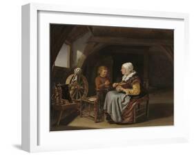 Saying Grace, c.1650-55-Frans Van Mieris-Framed Giclee Print