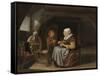 Saying Grace, c.1650-55-Frans Van Mieris-Framed Stretched Canvas