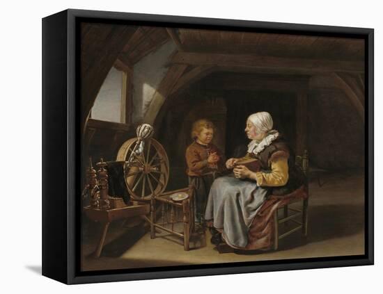 Saying Grace, c.1650-55-Frans Van Mieris-Framed Stretched Canvas