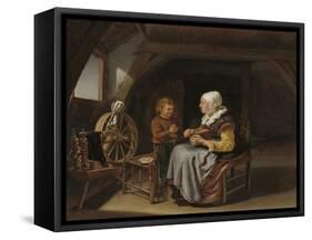 Saying Grace, c.1650-55-Frans Van Mieris-Framed Stretched Canvas