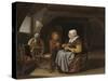 Saying Grace, c.1650-55-Frans Van Mieris-Stretched Canvas