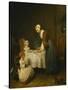 Saying Grace, (La Benedicite), Salon of 1740-Jean-Baptiste Simeon Chardin-Stretched Canvas