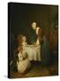 Saying Grace, (La Benedicite), Salon of 1740-Jean-Baptiste Simeon Chardin-Stretched Canvas