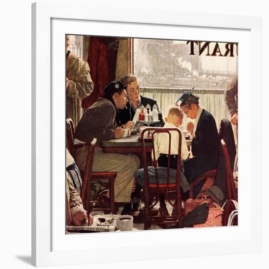 "Saying Grace", November 24,1951-Norman Rockwell-Framed Giclee Print