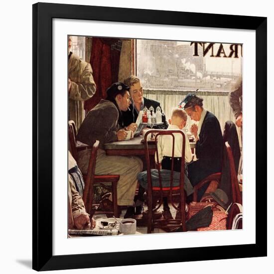 "Saying Grace", November 24,1951-Norman Rockwell-Framed Giclee Print