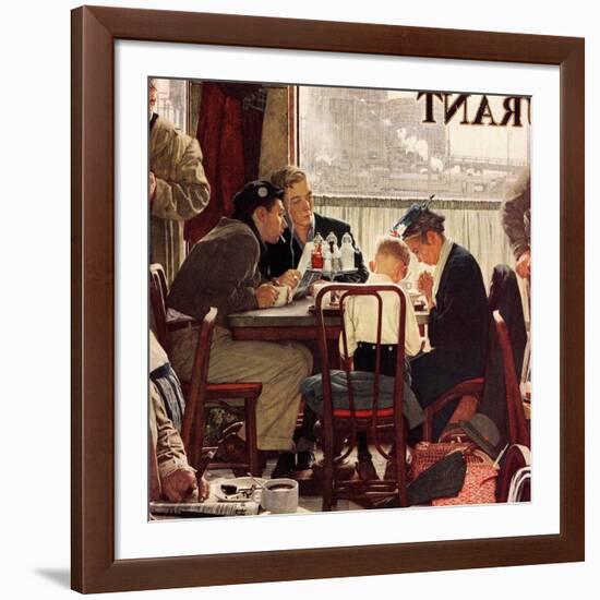 "Saying Grace", November 24,1951-Norman Rockwell-Framed Giclee Print