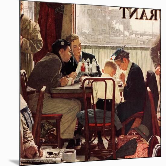 "Saying Grace", November 24,1951-Norman Rockwell-Mounted Giclee Print