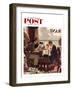 "Saying Grace" Saturday Evening Post Cover, November 24,1951-Norman Rockwell-Framed Giclee Print