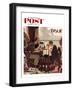 "Saying Grace" Saturday Evening Post Cover, November 24,1951-Norman Rockwell-Framed Giclee Print