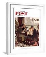 "Saying Grace" Saturday Evening Post Cover, November 24,1951-Norman Rockwell-Framed Giclee Print