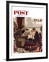 "Saying Grace" Saturday Evening Post Cover, November 24,1951-Norman Rockwell-Framed Giclee Print