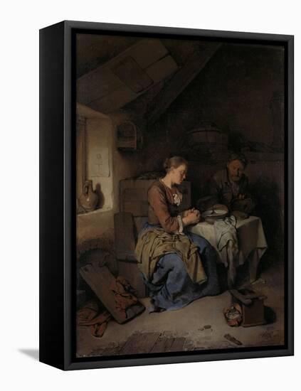 Saying Grace-Cornelis Pietersz Bega-Framed Stretched Canvas