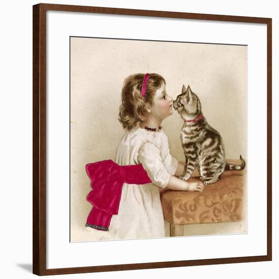 Saying Hello to Kitty-null-Framed Giclee Print