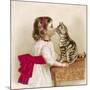 Saying Hello to Kitty-null-Mounted Giclee Print