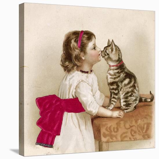 Saying Hello to Kitty-null-Stretched Canvas