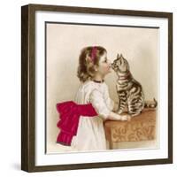 Saying Hello to Kitty-null-Framed Giclee Print