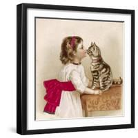 Saying Hello to Kitty-null-Framed Giclee Print