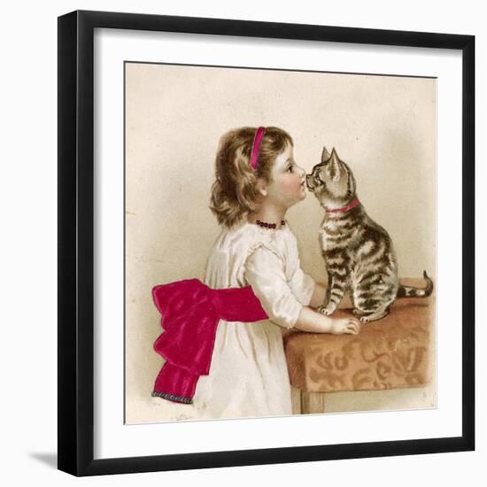 Saying Hello to Kitty-null-Framed Giclee Print